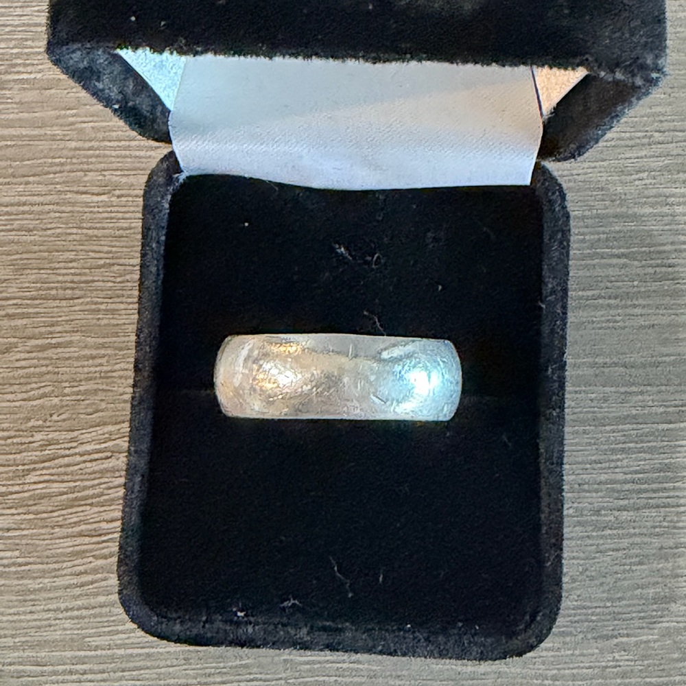 Classic Sterling, 1/4” thick, Silver Band for Men, size 12.5 - Picture 3 of 4